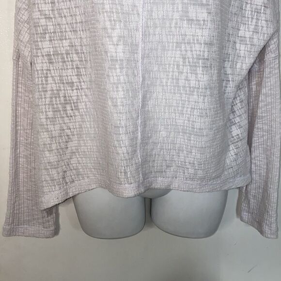 DYLAN White Slub Knit Lightweight Boxy Fit Top-S - Picture 3 of 6